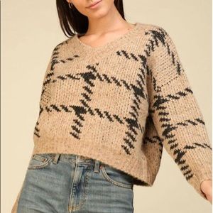 Lumiere Tan/Black Sweater Size Large